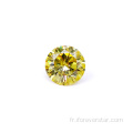 Diamant en pierre de Moisanite de couleur jaune clair